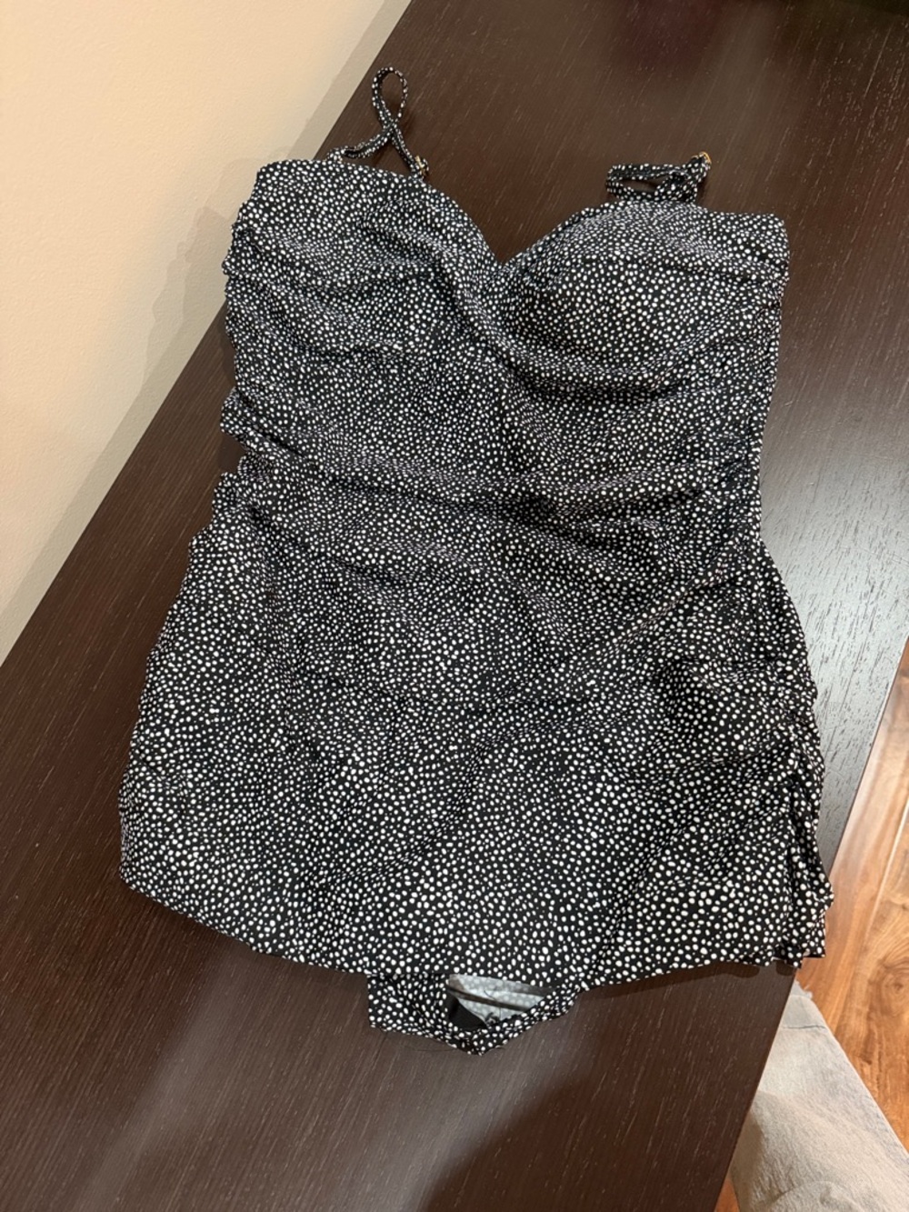 Black Polka Dot One-Piece Swimwear